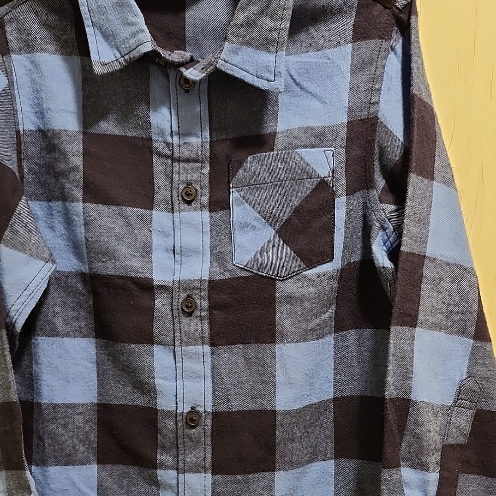 Divided Kids Blue and Black Plaid Button Down Shirt - Picture 7 of 9